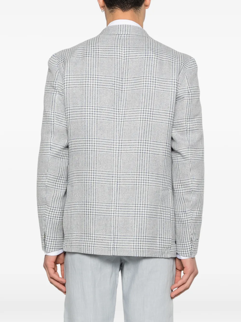 Eleventy Geruite blazer Blauw