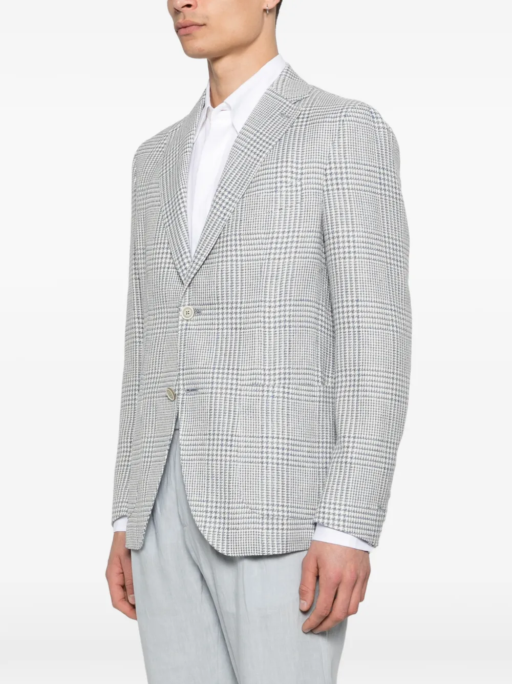 Eleventy Geruite blazer Blauw