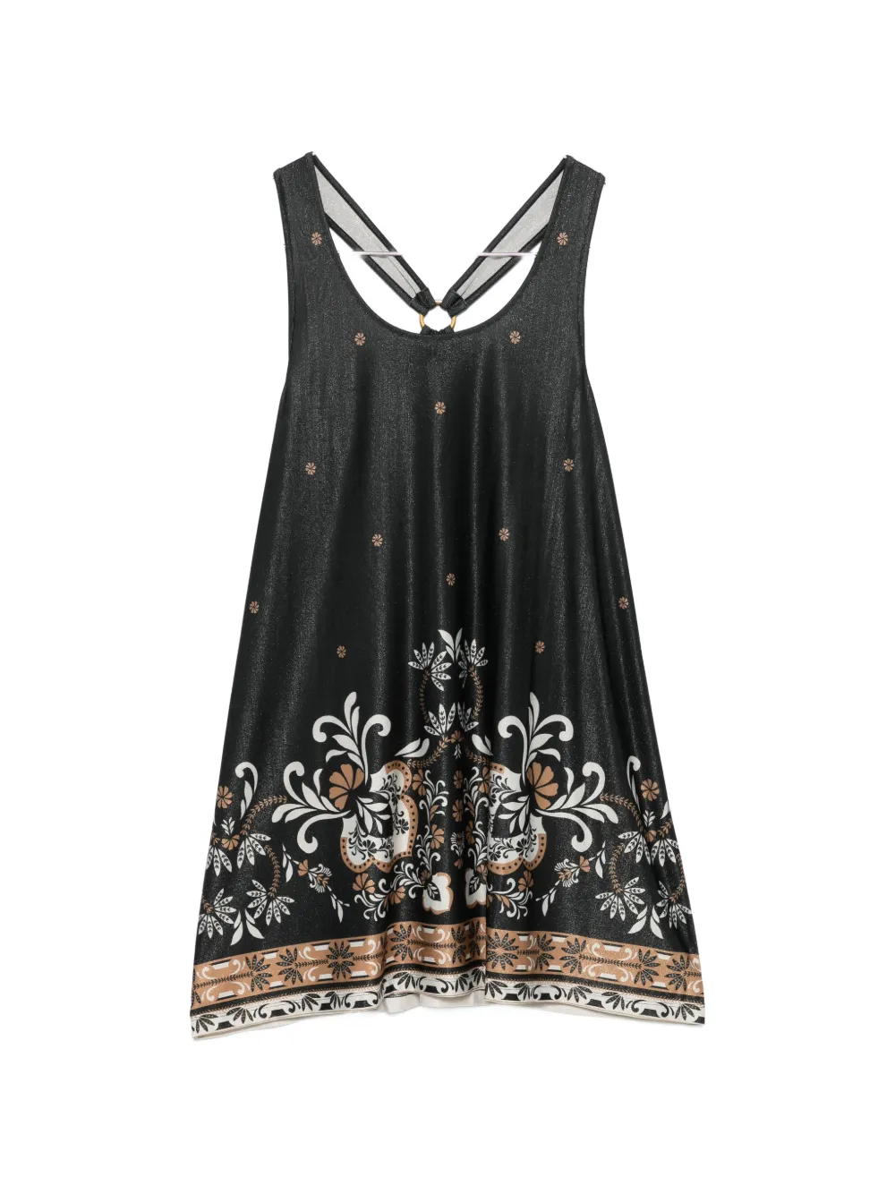 TWINSET floral-print ring-detail top - Nero