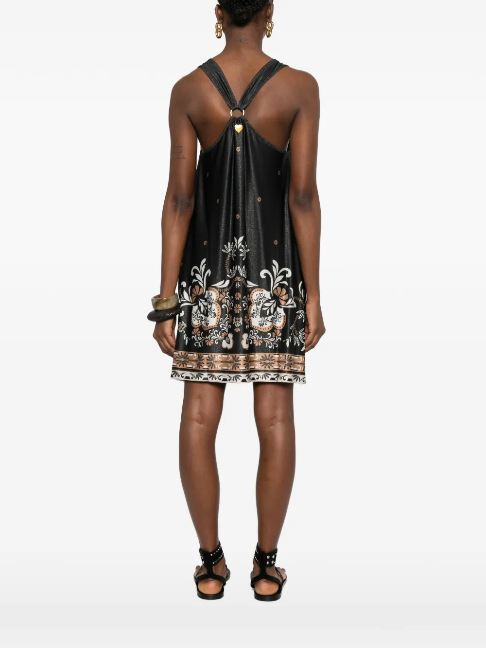 TWINSET Top met bloemenprint en ringdetail Zwart