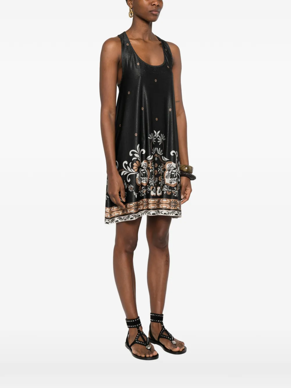 TWINSET Top met bloemenprint en ringdetail Zwart