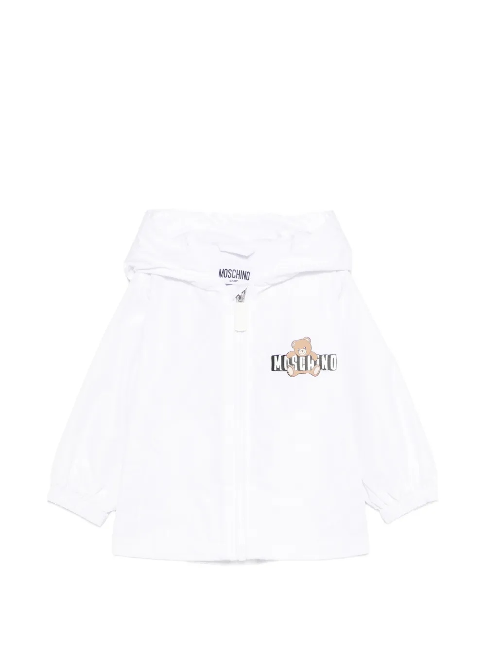 Moschino Kids hooded print-detail jacket - Weiß