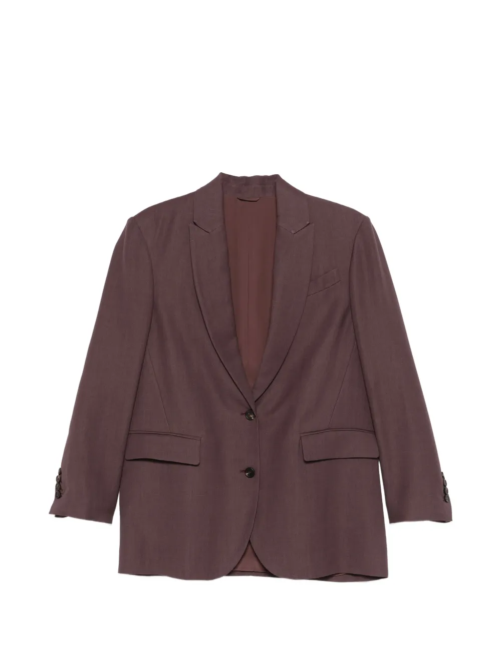 Brunello Cucinelli flap-pocket button blazer - Purple