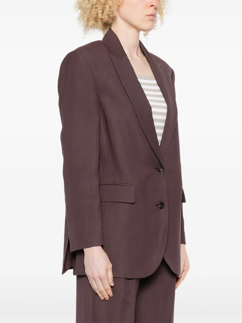 Brunello Cucinelli Katoenen blazer met klepzak Paars