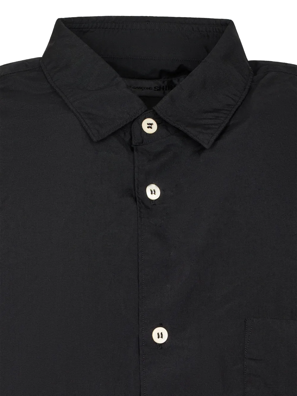 Comme Des Garçons Short-sleeve Chest-pocket Shirt in Black, view 3