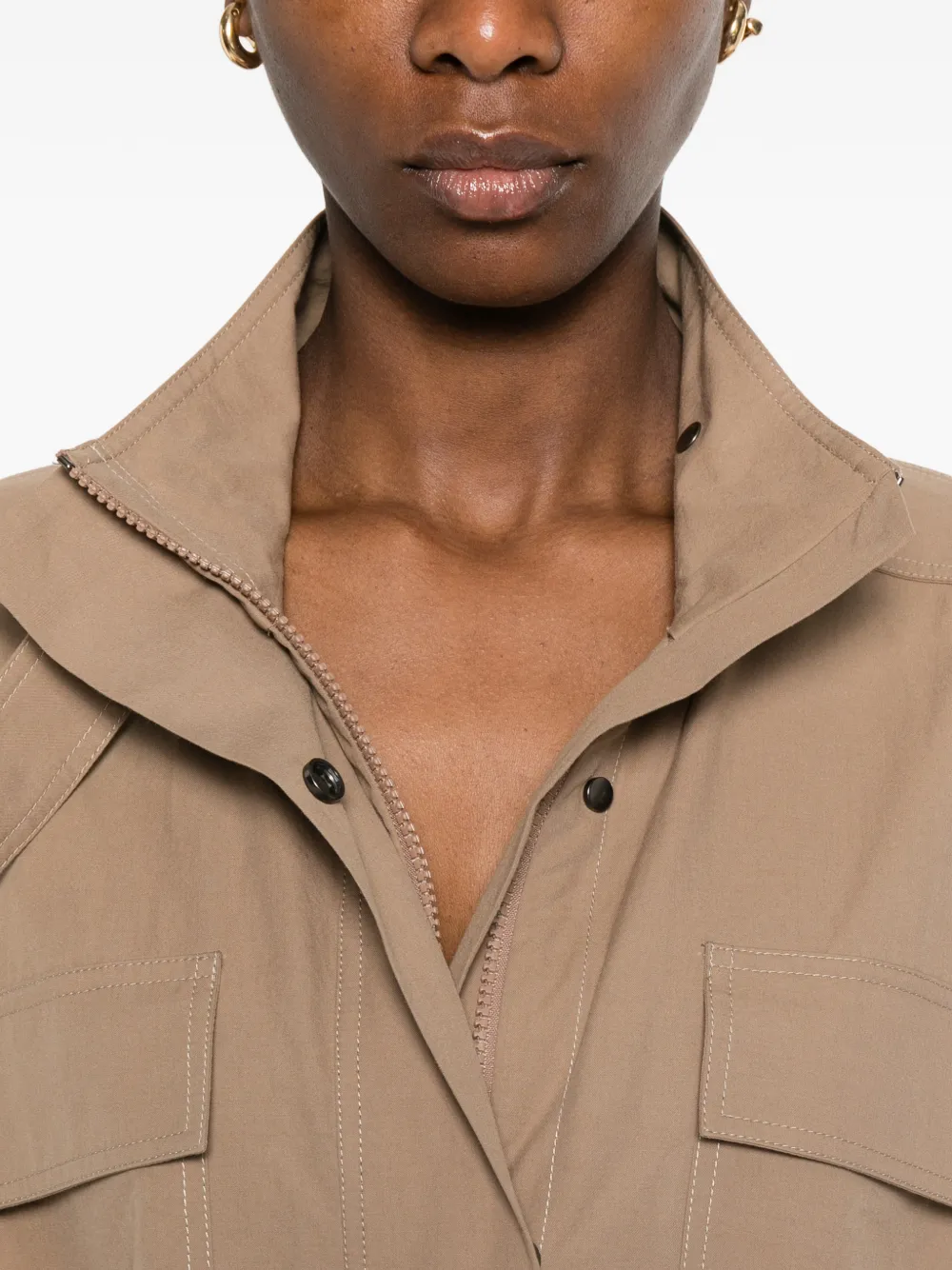 Brunello Cucinelli Maxi-jurk met klepzak Beige