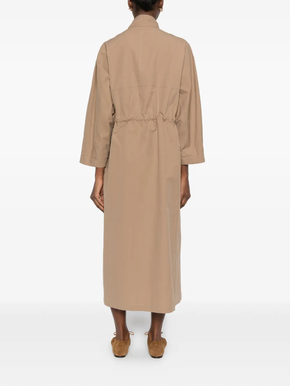 Brunello Cucinelli Maxi-jurk met klepzak Beige