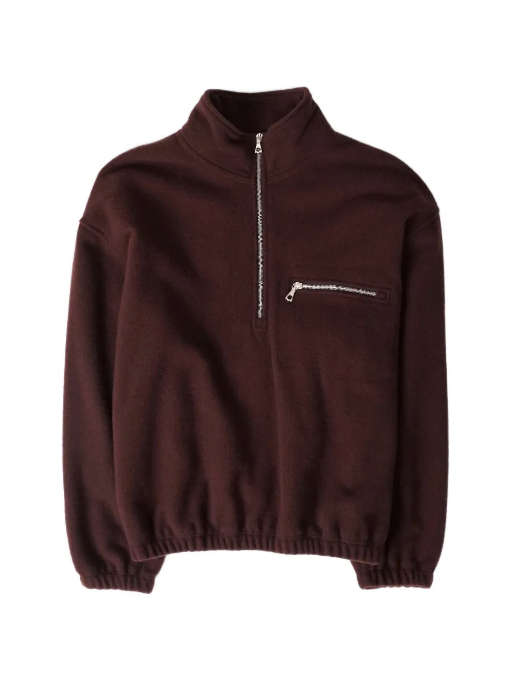 Rier zip-neck polo top - Marrone