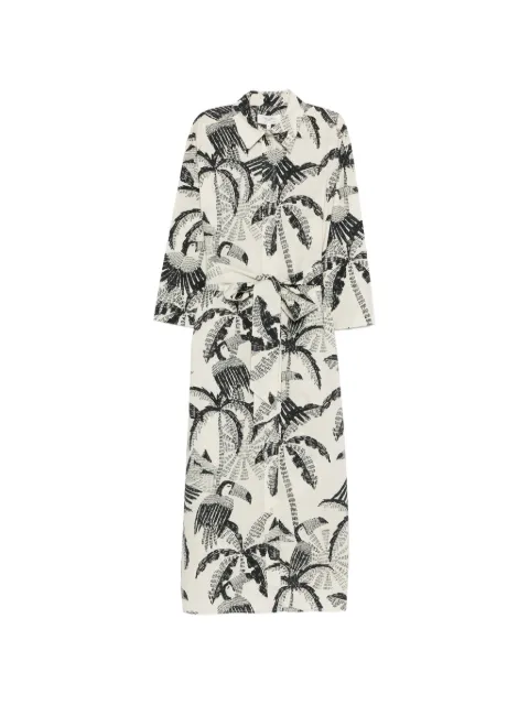 PSOPHIA palm-tree pattern midi dress
