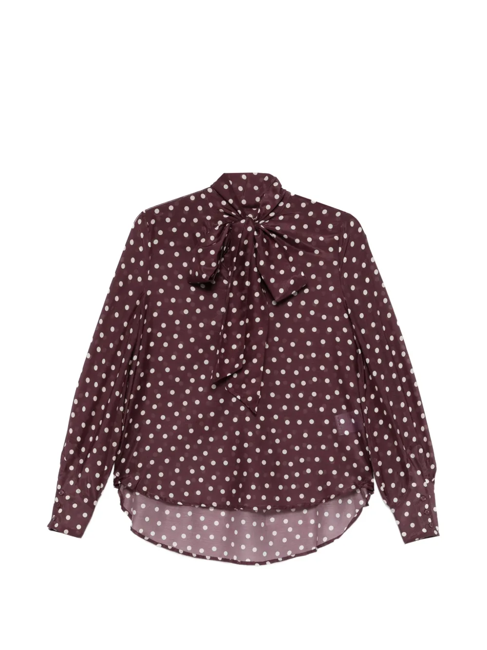 PSOPHIA polka-dot tie blouse - Marrone