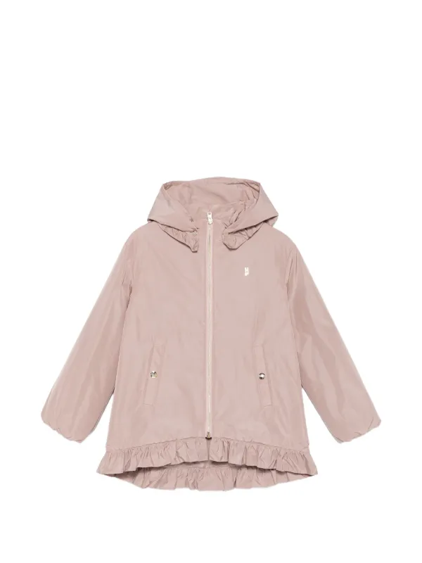 Herno Kids ラッフル フーデッド ジャケット | ピンク | FARFETCH JP