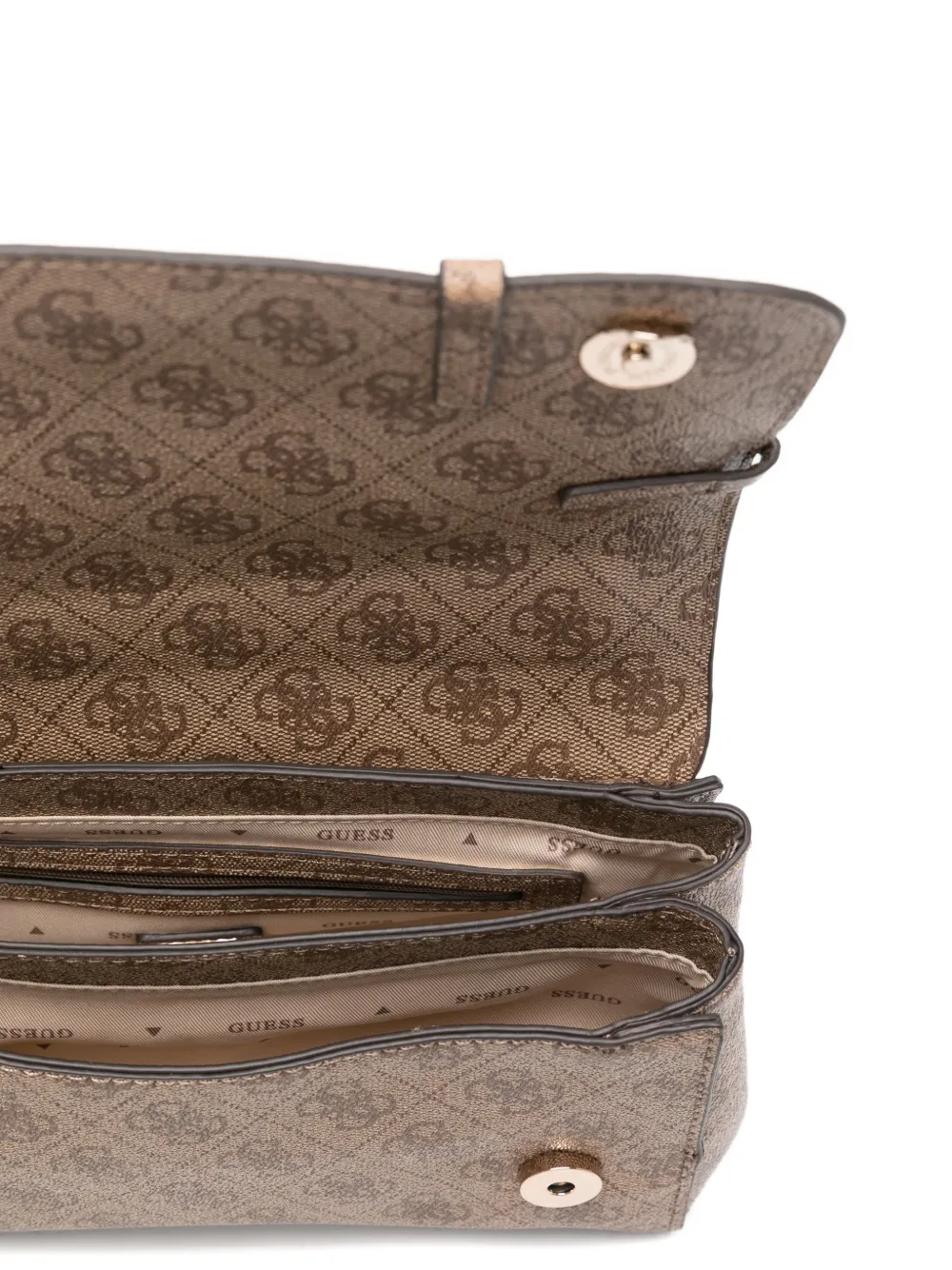 Buckle Patterned Leather Cross Body Bag