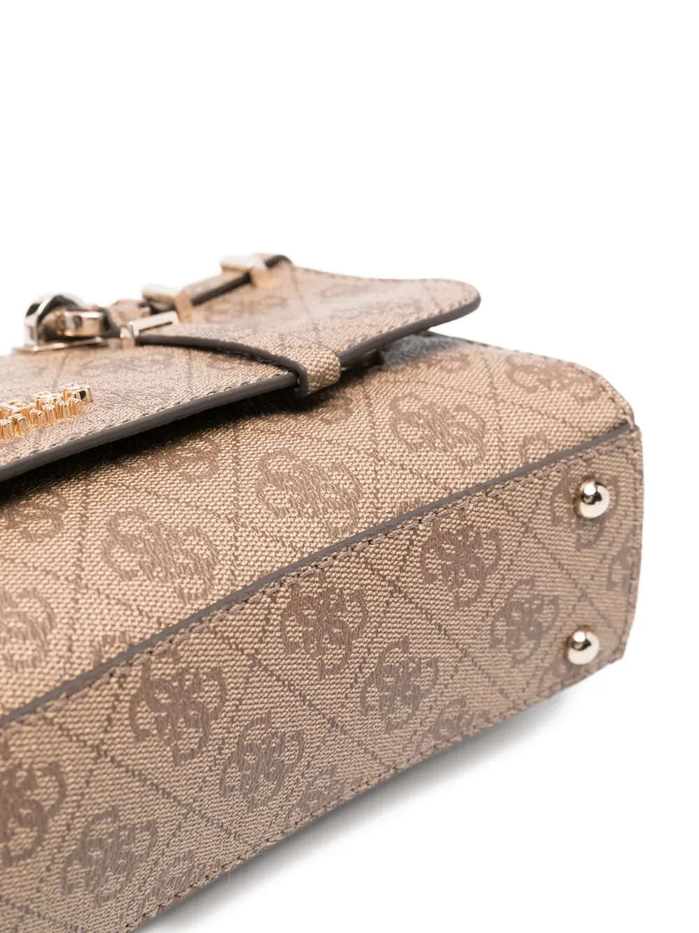 Buckle Patterned Leather Cross Body Bag
