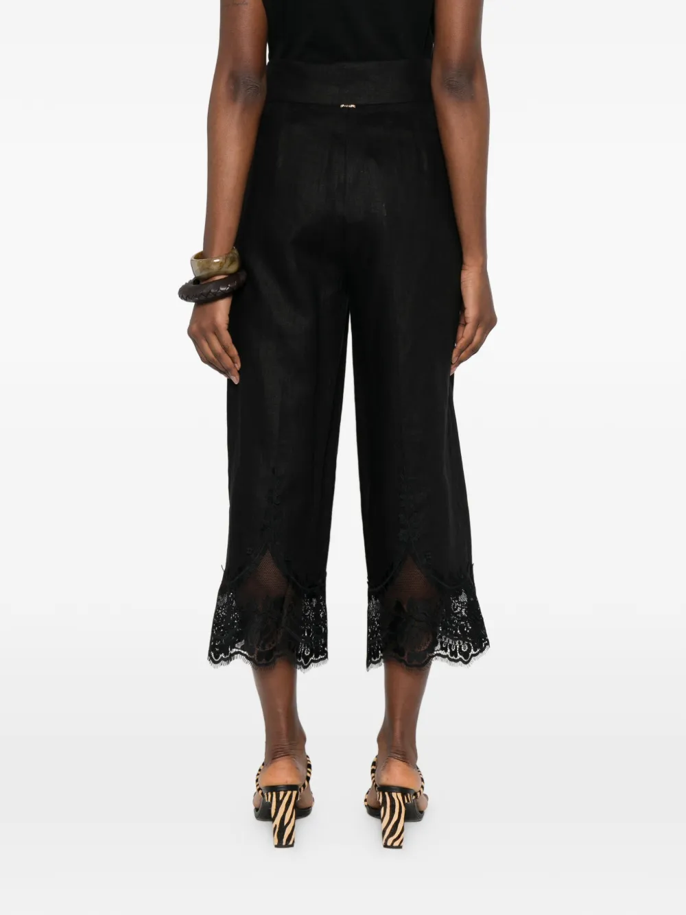 TWINSET Broek met kanten detail Zwart