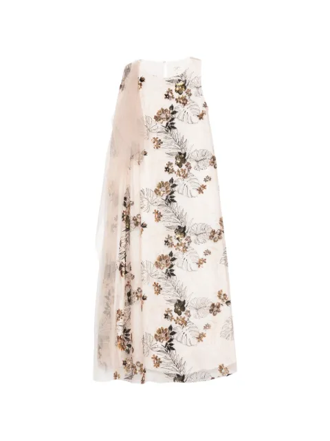 PSOPHIA floral-embroidered midi dress