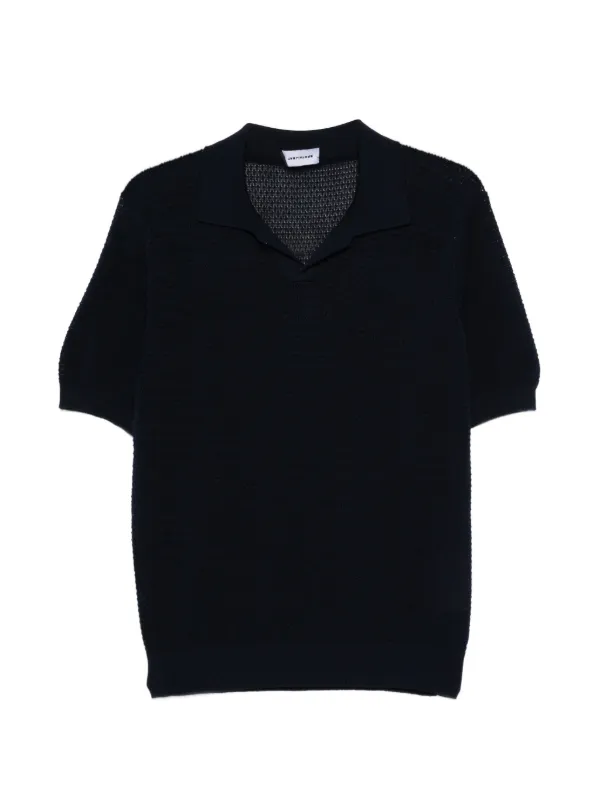 Tagliatore V-neck Knitted T-shirt in Blue
