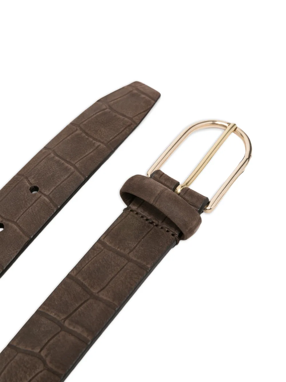 Dell'oglio Riem met krokodillen-reliëf Bruin