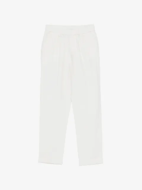 TRUSSARDI JUNIOR logo-embroidered elasticated trousers