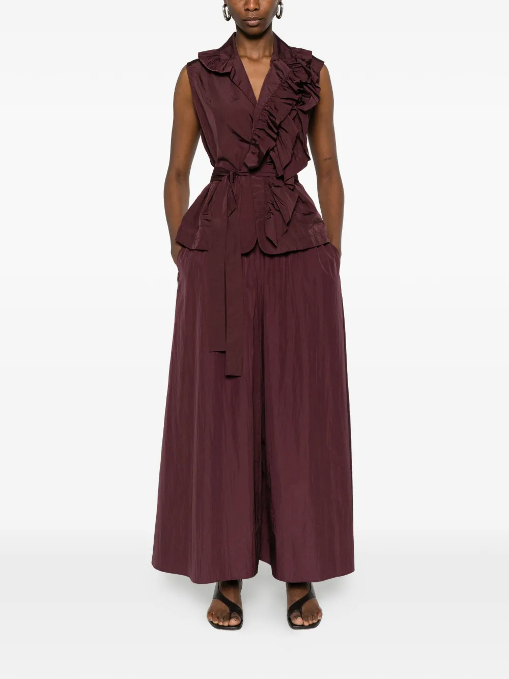  Psophia Ruffled Tie Top - Purple 