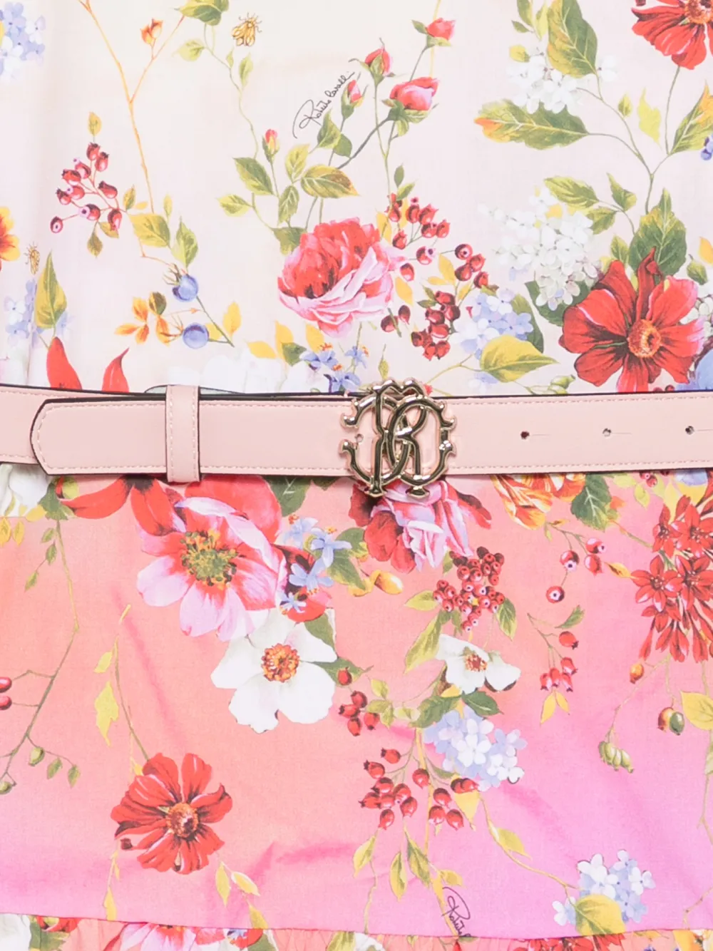 Roberto Cavalli Junior Jurk met bloemenprint Roze