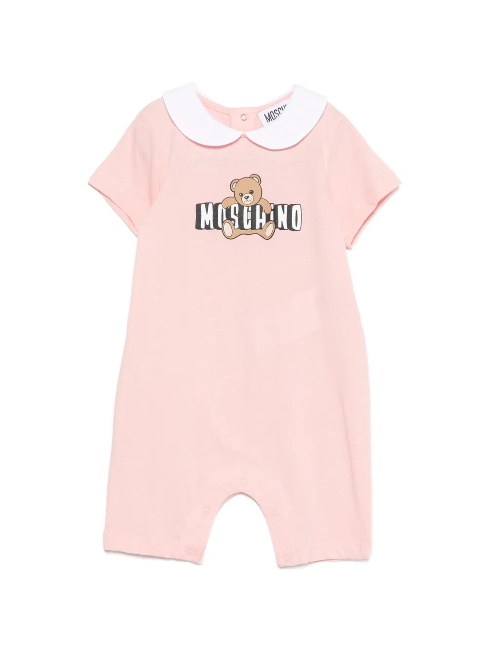 Moschino Kids teddy appliqued romper - Pink