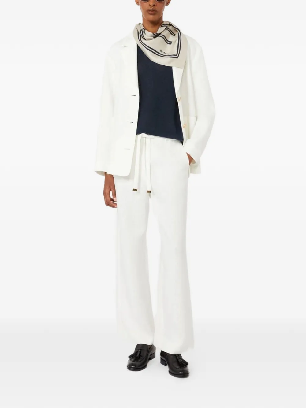 'S Max Mara Ghianda gebreid T-shirt met V-hals Blauw