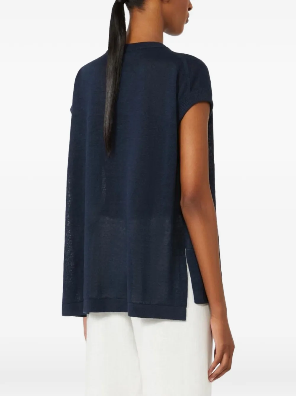 'S Max Mara Ghianda gebreid T-shirt met V-hals Blauw