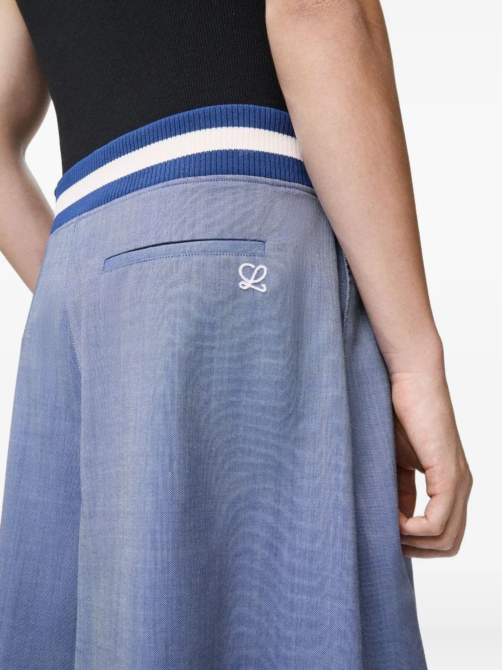 logo-embroidered striped-waist shorts