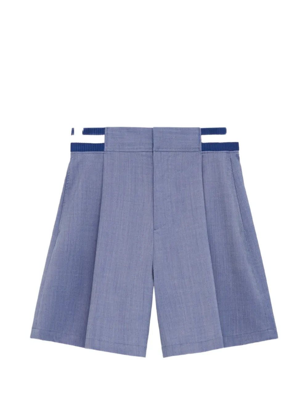 LOEWE logo-embroidered striped-waist shorts - Blue