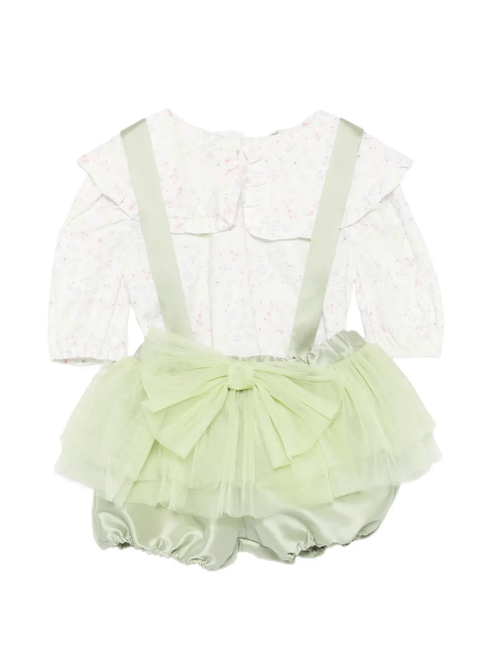 alapage ruffled shorts set - Bianco