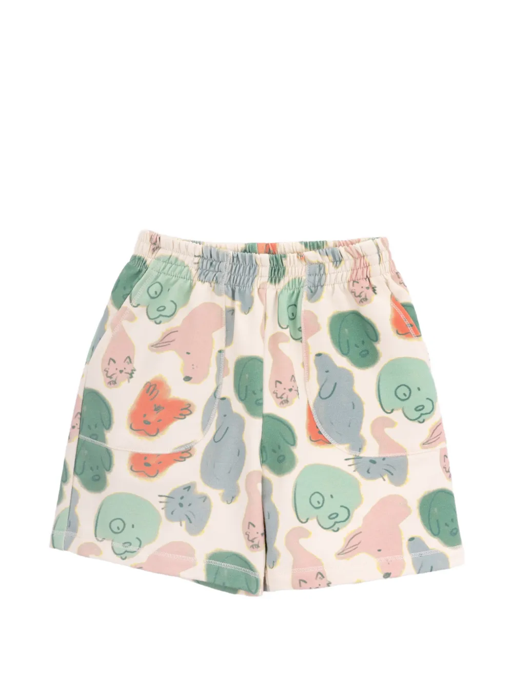 Knot Shorts mit Tiere-Print - Nude