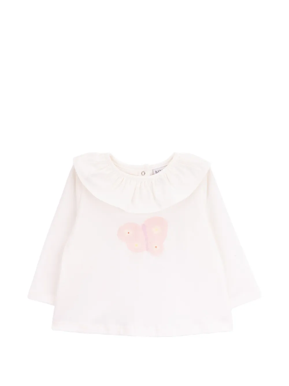 Knot Flairy ruffled butterfly T-shirt - Bianco