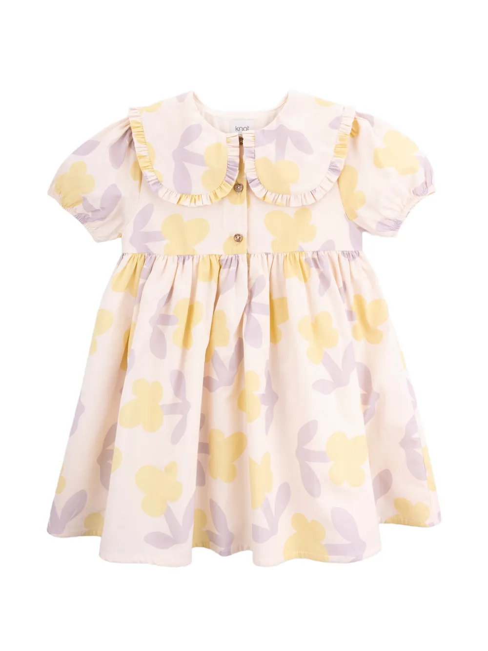 Knot Abito Lillies a fiori con ruches - Toni neutri