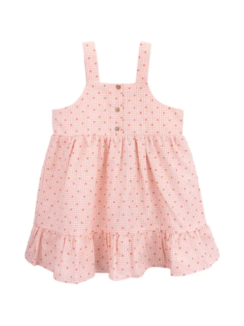 Knot Gerüschtes Kleid mit Vichy-Karo