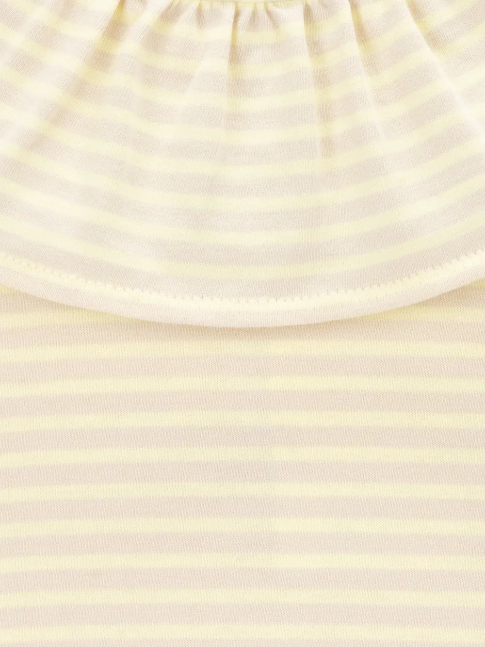 Knot Louise gestreept T-shirt met ruches Geel