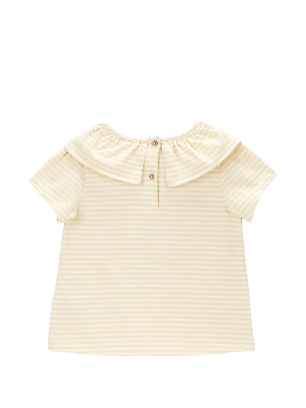  Knot Louise Striped Ruffled T-shirt - Yellow 