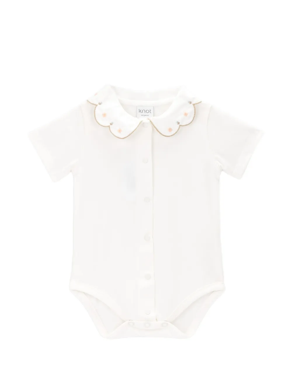 Knot Body Bianca con orlo a smerlo - Bianco