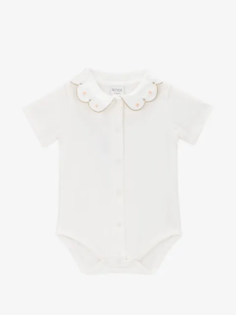 Knot Bianca scalloped-collar bodysuit