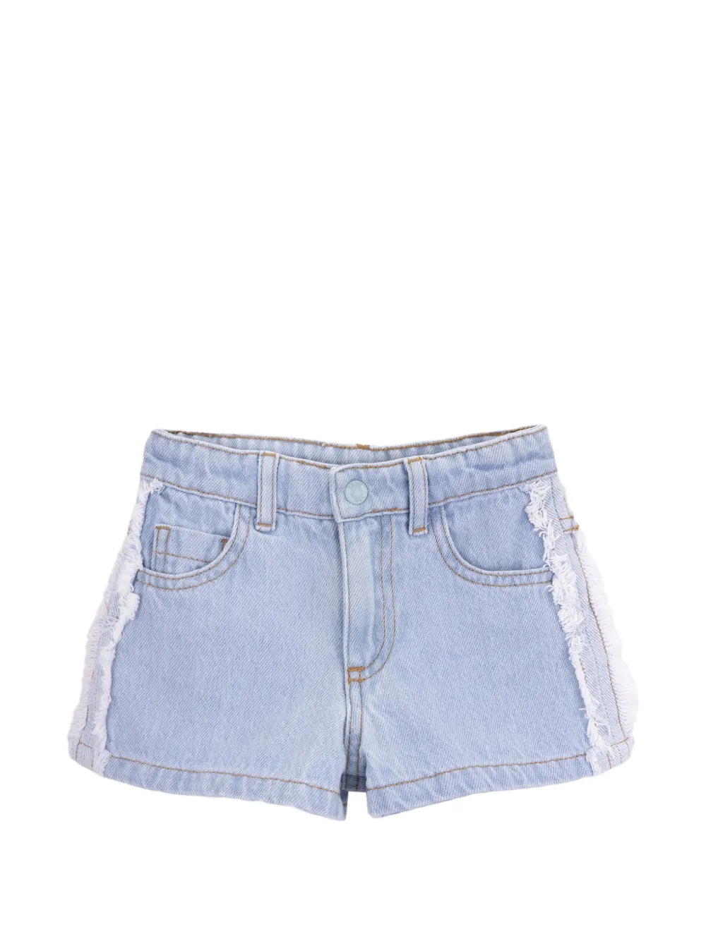 Knot Shorts denim Lili con frange - Blu
