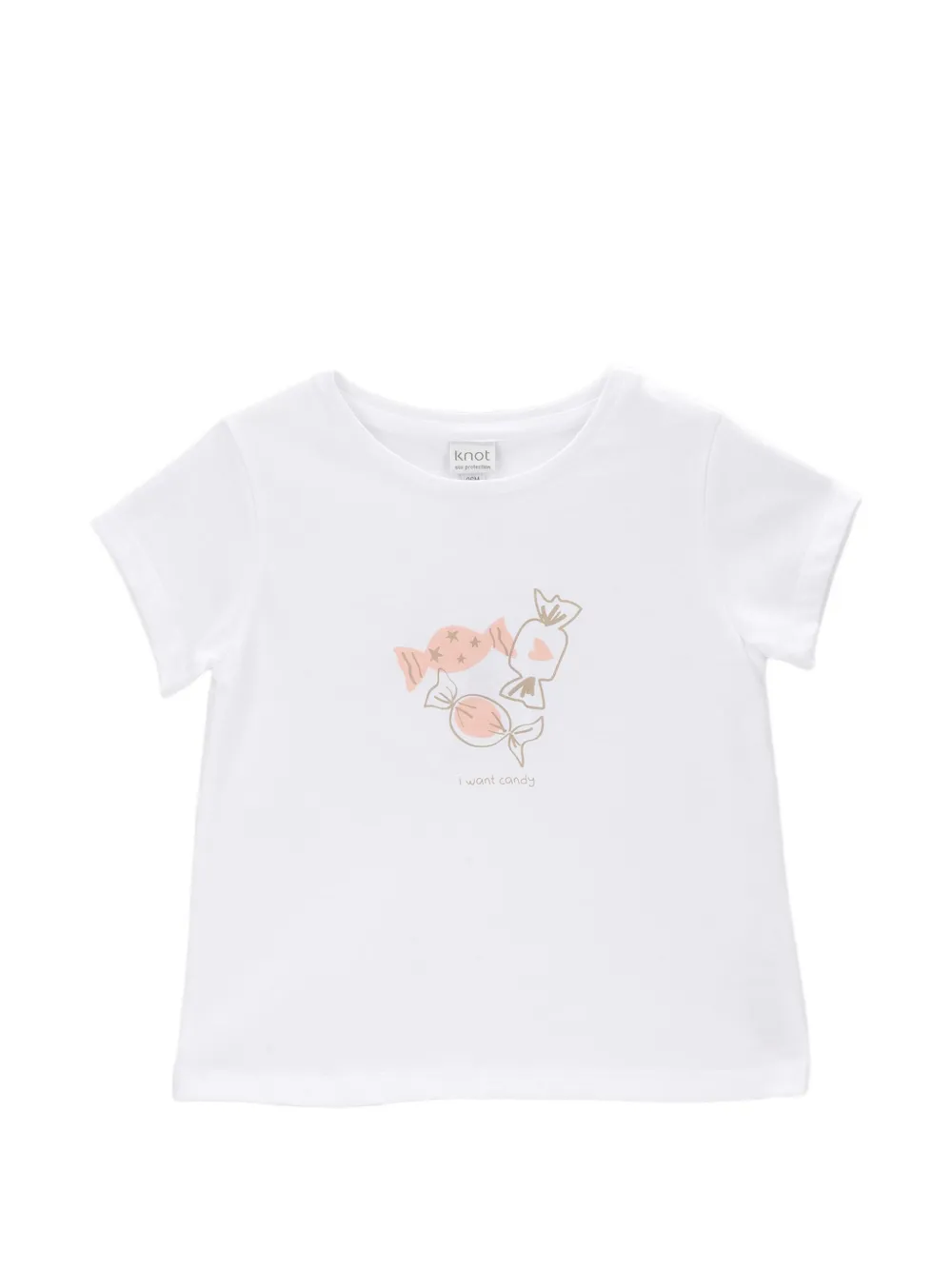 Knot T-shirt Candy con stampa - Bianco