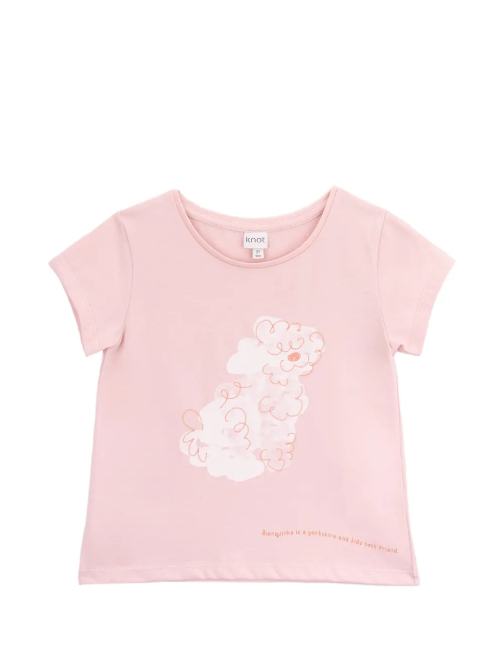 Knot T-shirt Bianca con stampa grafica - Rosa