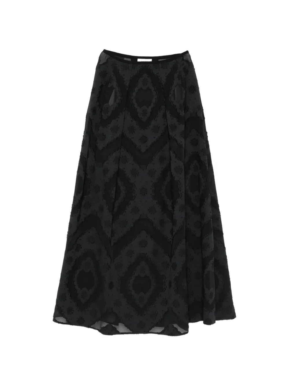 Agnona jacquard long A-line skirt - Nero