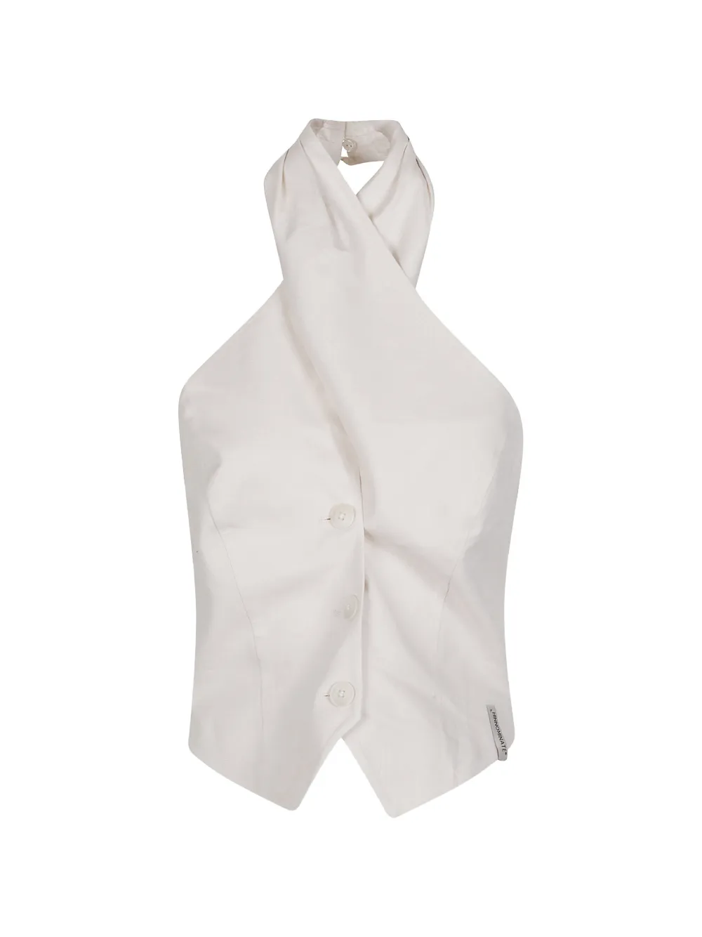 HINNOMINATE buttoned halter neck top - Toni neutri