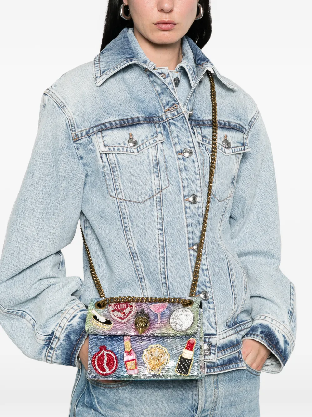  Kurt Geiger Sequin Kesington Mini Bag - Blue 