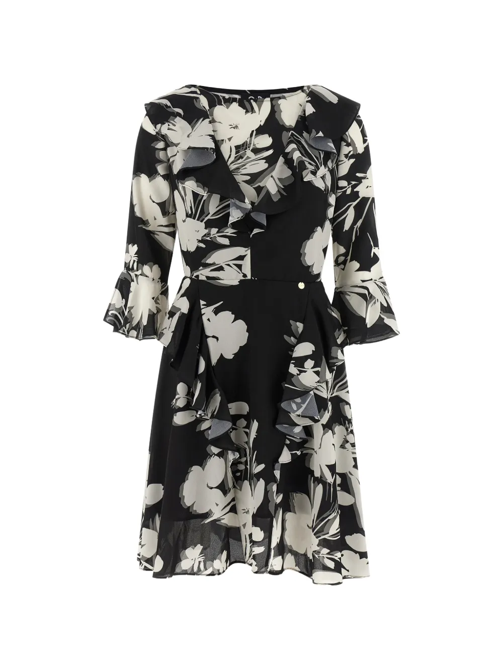 Catalina D'anglade floral-print ruffled mini dress - Black