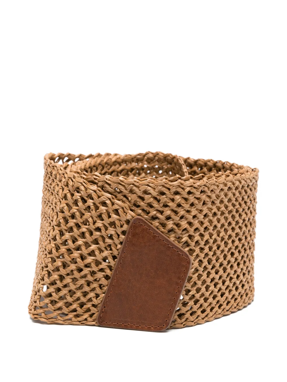 Antonelli woven leather-appliqued belt - Toni neutri