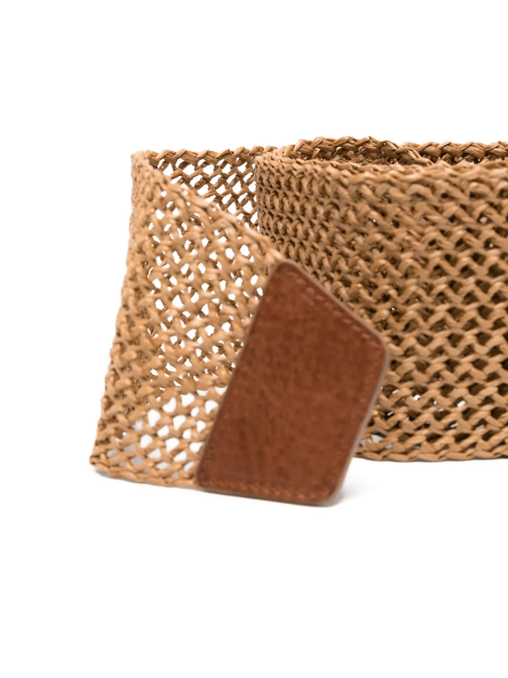Antonelli Geweven riem met leren applicatie Beige