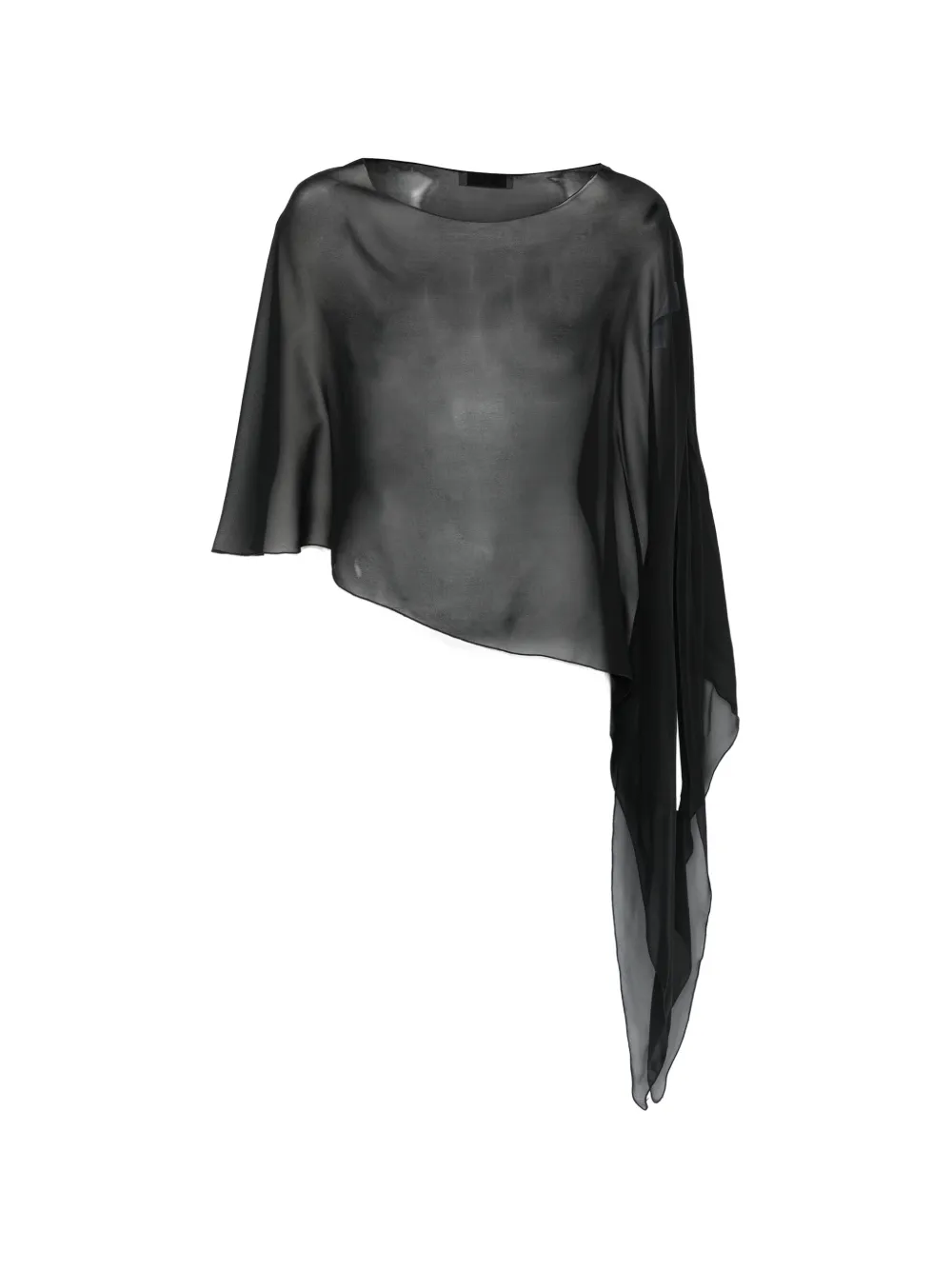 Antonelli Melone asymmetrical poncho - Nero