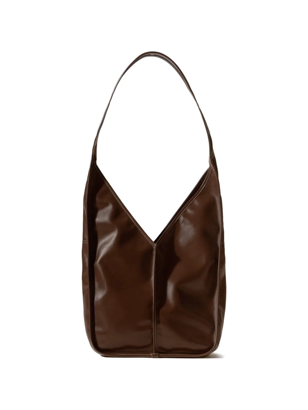 Hereu Calella contrast-stitch shoulder bag - Marrone