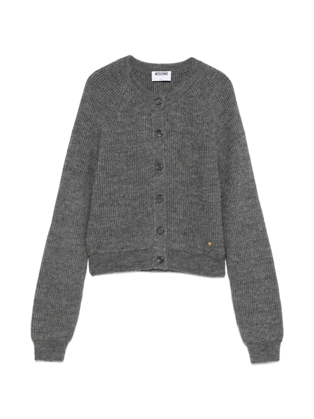Moschino Cardigan a coste con abbottonatura - Grigio